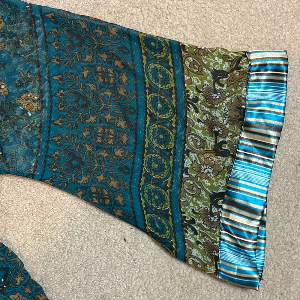 Rue21 Teal and Olive Patterned Wrap Blouse - Picture 10 of 11